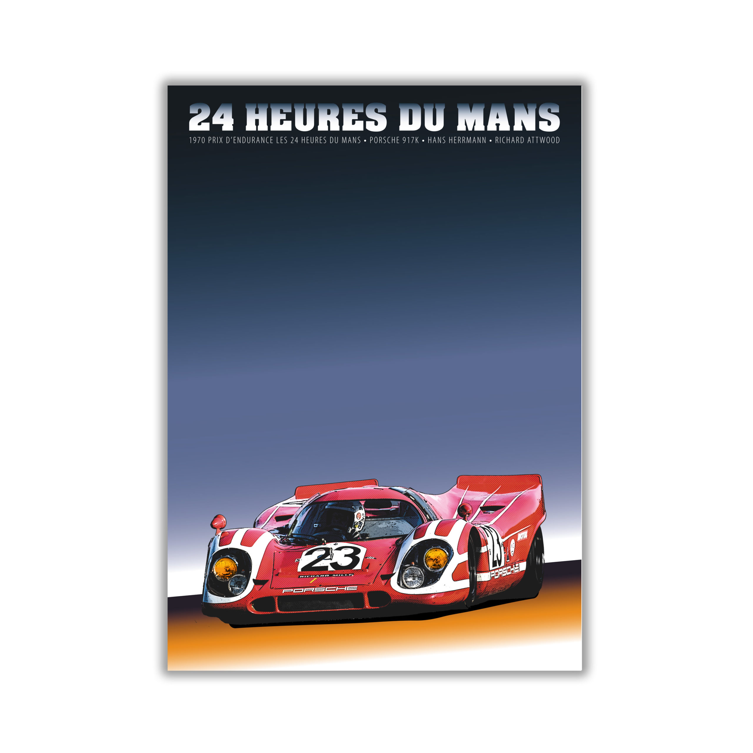 Porsche 917 Poster in weissem Alurahmen Format 70×50 cm