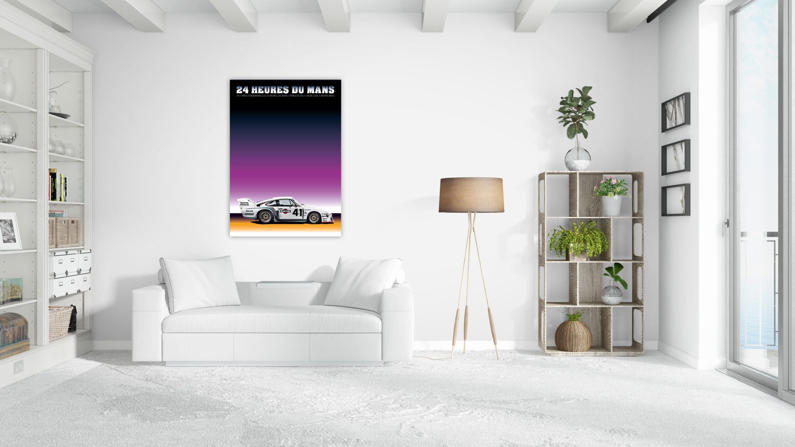 Porsche 935 Poster in weissem Alurahmen Format 70×50 cm