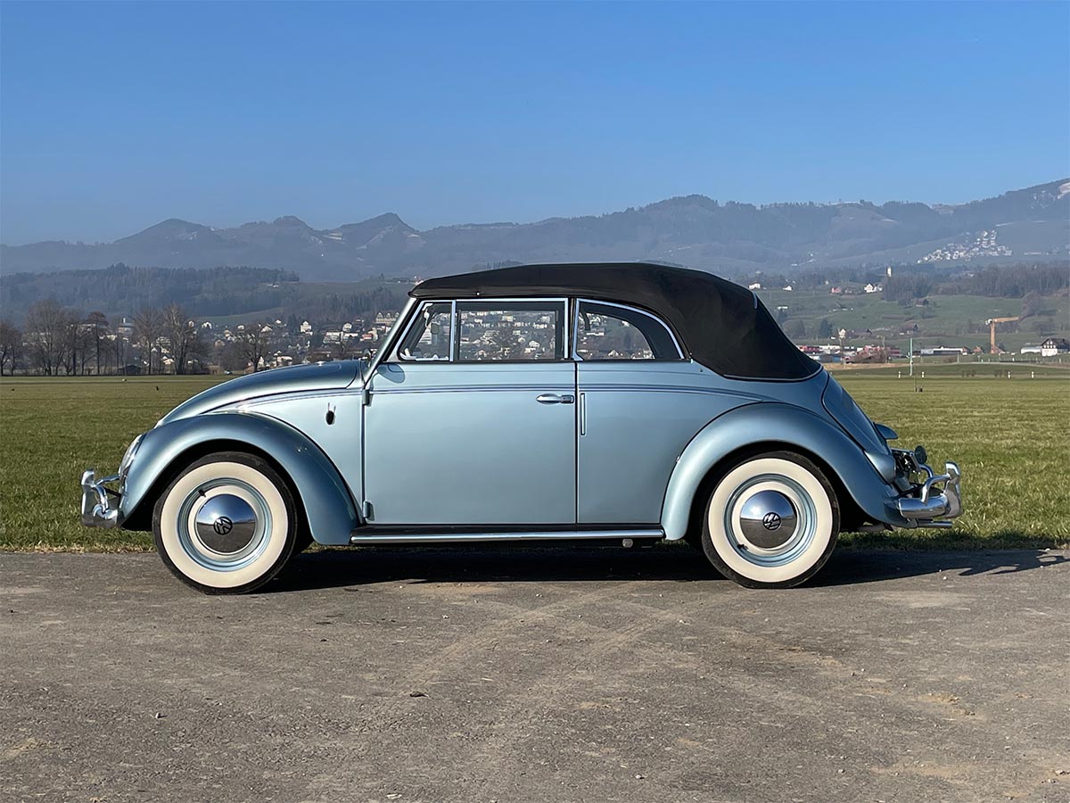 VW Ur-Käfer Cabriolet 1200 (Karmann) hellblau 1956