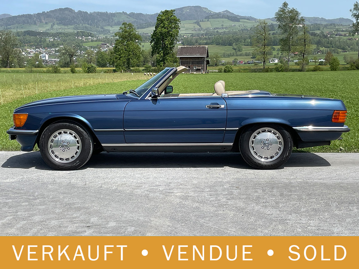 Mercedes Benz 300 SL Cabriolet R107 blau 1988