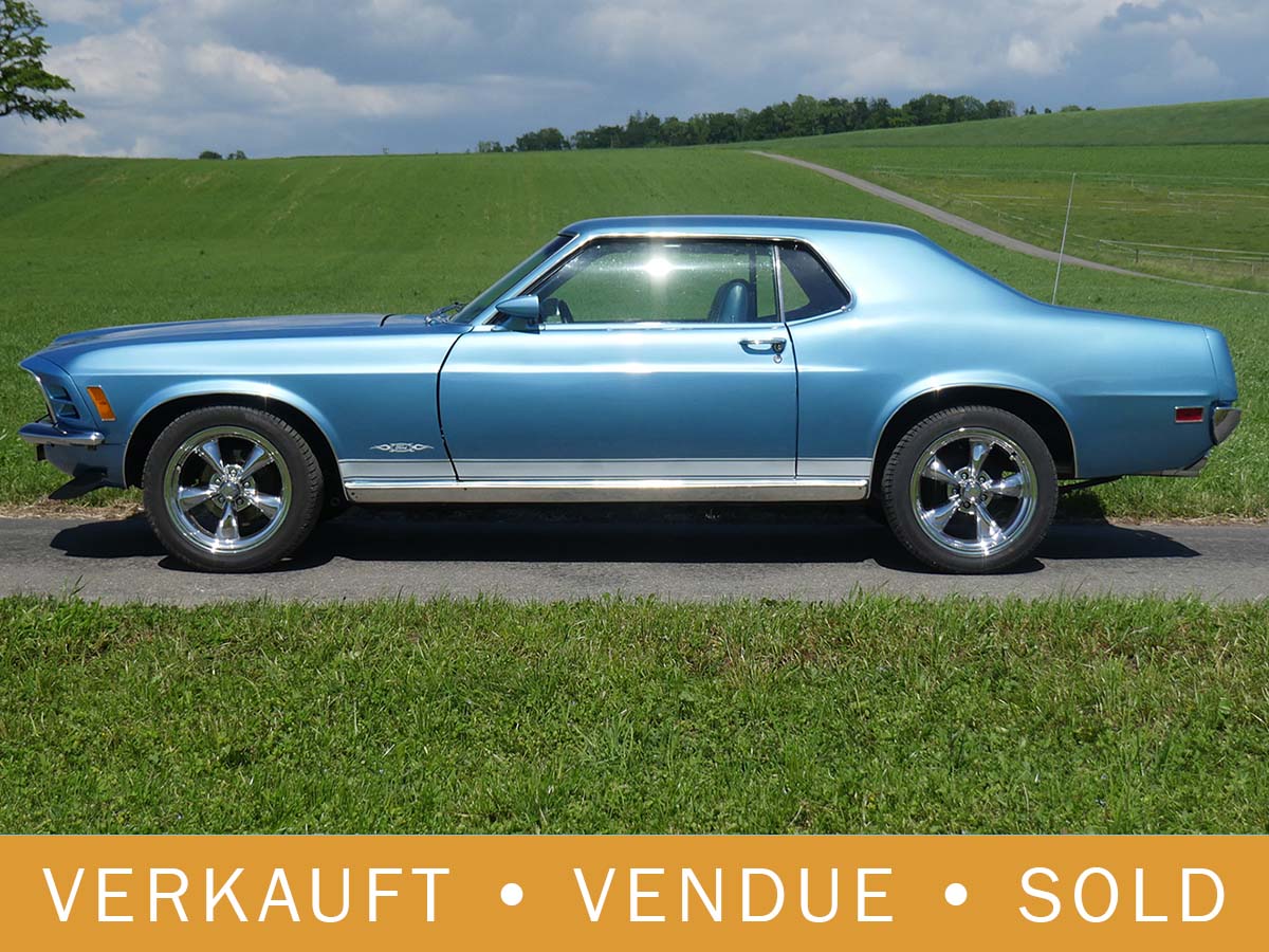 Ford Mustang Grande 302 V8 blau 1970