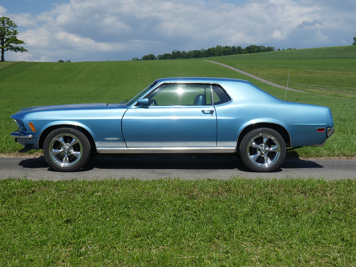 ford mustang grande 302 v8 blau 1970 0000 1