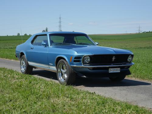 ford mustang grande 302 v8 blau 1970 0002 3