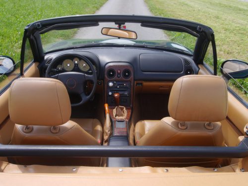 mazda mx-5 1-8i racing green beige leder 1995 0012 13