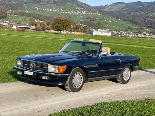 mercedes benz 300 sl cabriolet R107 dunkelblau 1989 0002 IMG 3